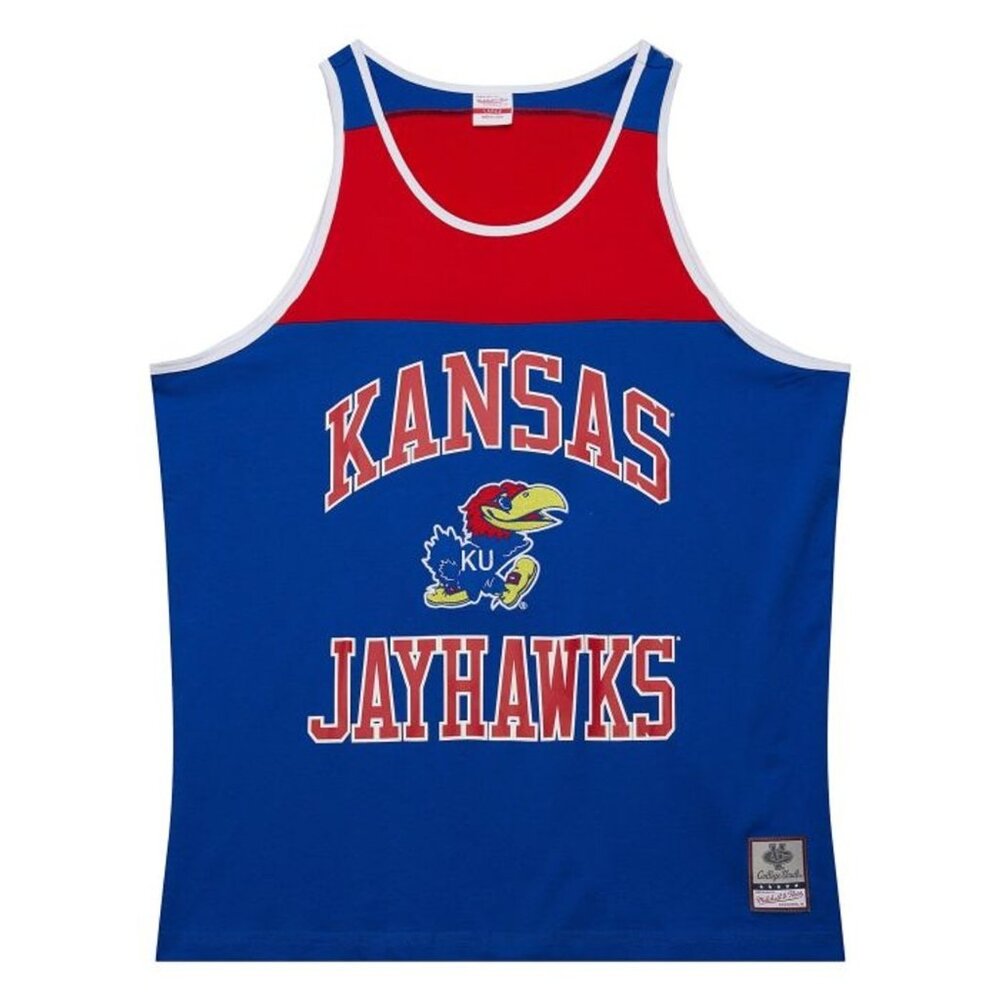 Mitchell & Ness Heritage Color Block Tank Top University of Kansas BlueRed Small
